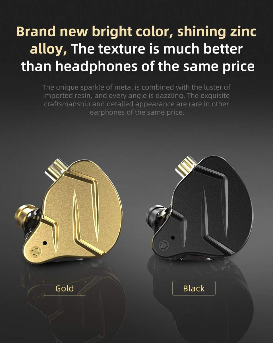 KZ ZSN PRO X Hifi in Ear Monitor, 1BA 1DD Earbud Headphone Dual Driver Drummer Musician Earphone Stereo Headset with Removable C Pin Cable for Church (NO Mic, Dark Black)