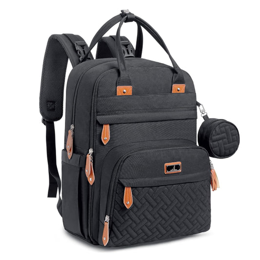 Diaper Bag Backpack - Tote - Multi Function Waterproof Diaper Bag, Travel Essentials Baby Bag with Changing Pad, Stroller Straps & Pacifier Case - Unisex, Black